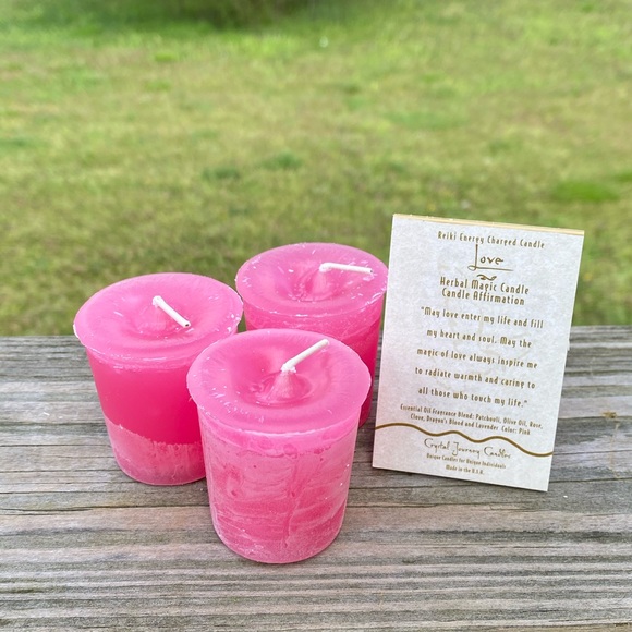Love Reiki votive candles 3 Pack Crystal Journey Candles made in USA natural - Picture 3 of 3